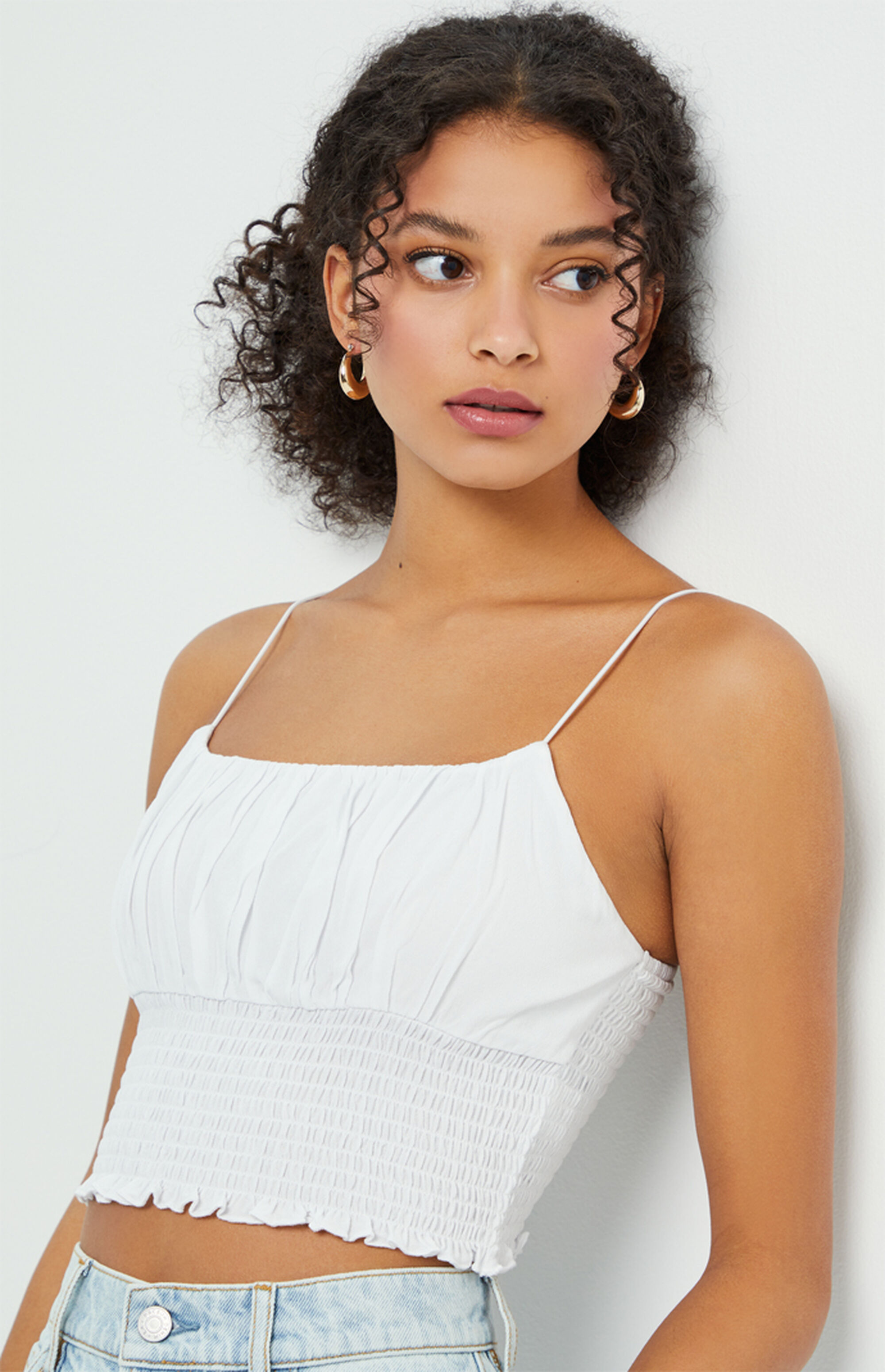 LA Hearts Smocked Bodice Cami Top PacSun