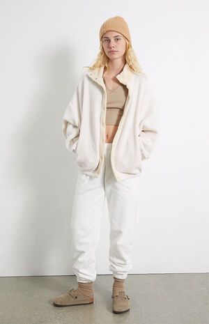 Cozy Snap Mock Neck Sherpa Fleece Shacket image number 1