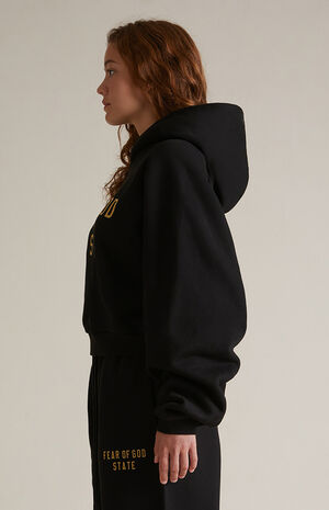Women's Black Fleece Cropped Hoodie image number 3