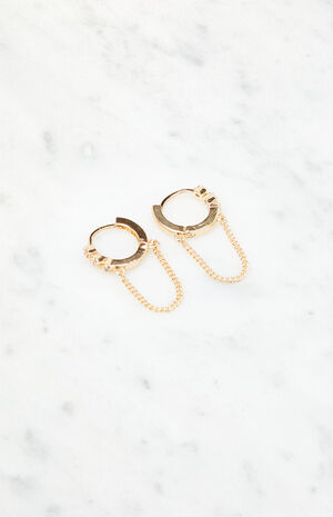 Hoop Chain Drop Earrings image number 2