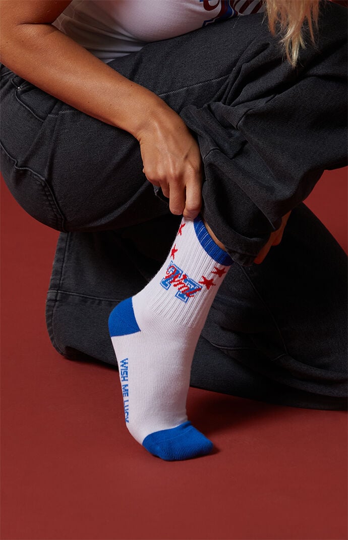 WISH ME LUCK Overlay Crew Socks