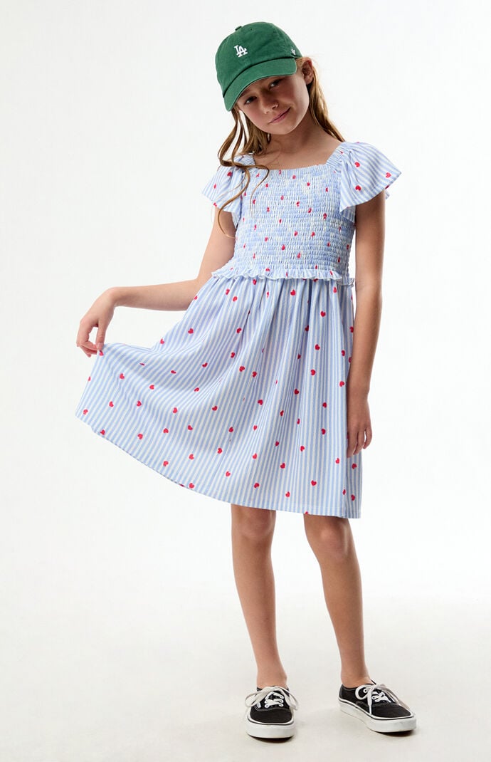 Pacsun Kids Striped HeartÂ Short Sleeve Dress