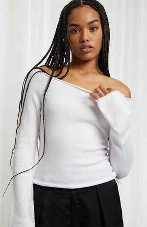 Off-The-Shoulder Flare Sweater image number 1