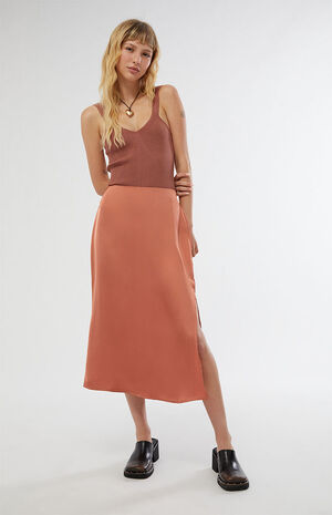 Satin Midi Skirt image number 1