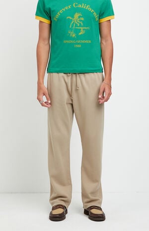 Tan Johnny Fleece Straight Sweatpants image number 2