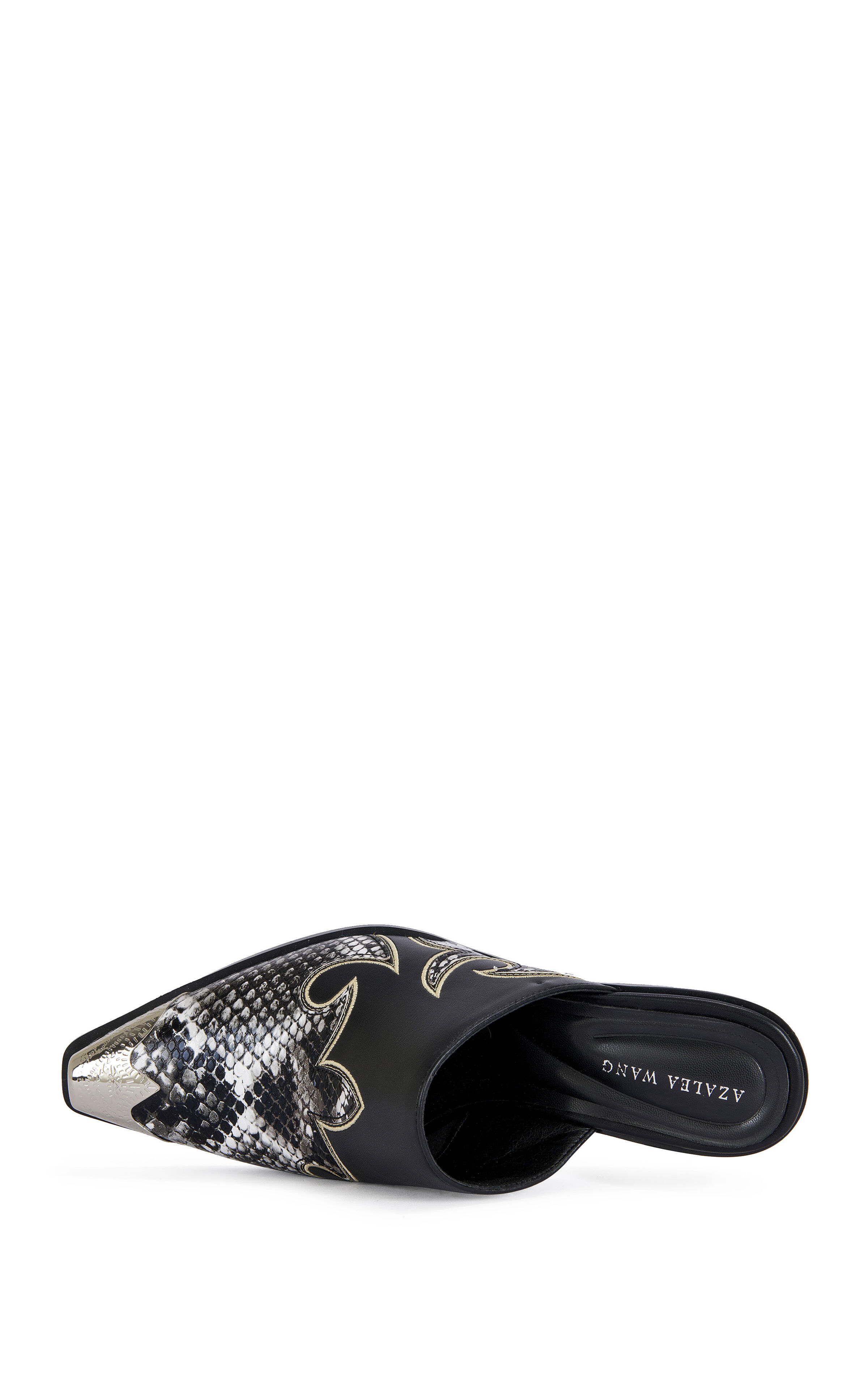 AZALEA WANG Women's Cecily Black Western Mules