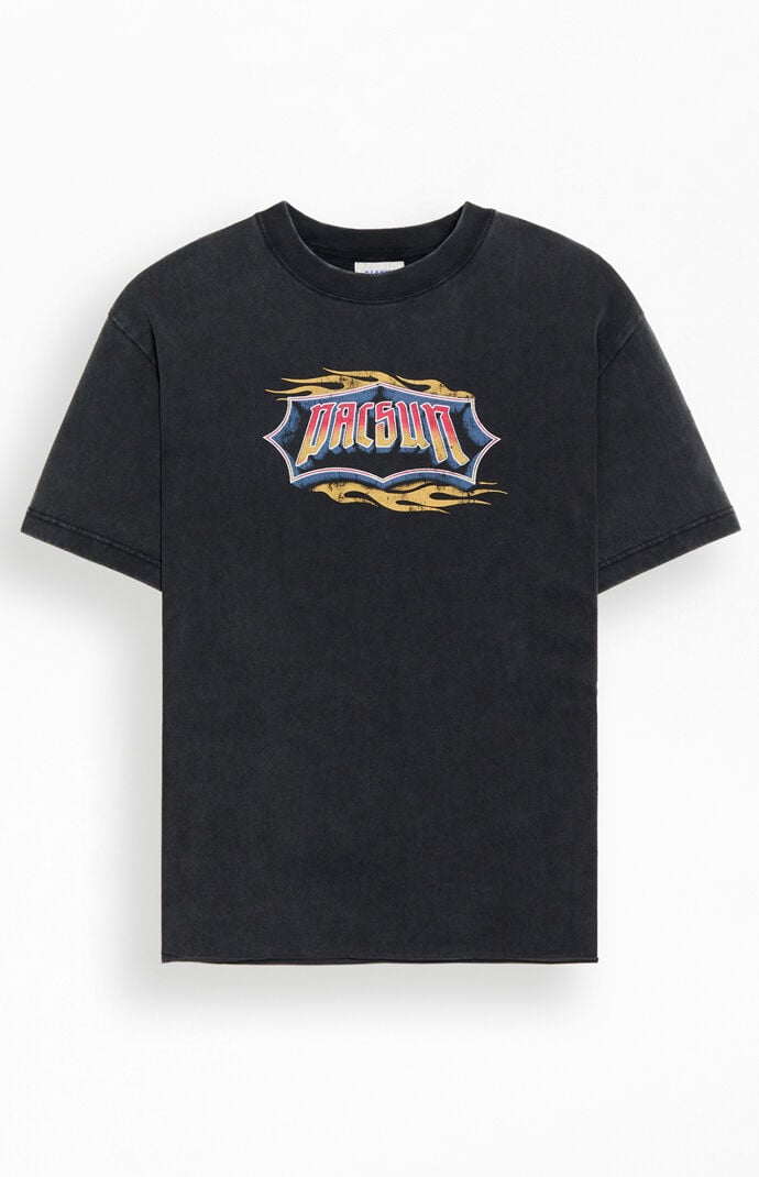 【YOURNUS】Flame Washed Half T-shirt Faded Washed S/S Pocket Big Tee / Faded Flame - GrowthRing