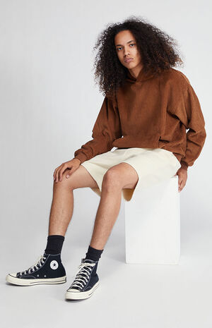 Brown Corduroy Hoodie image number 2