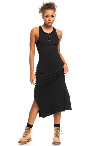 Black Moon Glow Rib Knit Dress image number 1