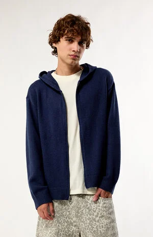 Navy Stockton Dual Zip Sweater image number 1