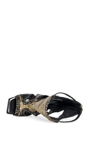 Women's Indrani Black Gladiator Stiletto Sandal Booties image number 4