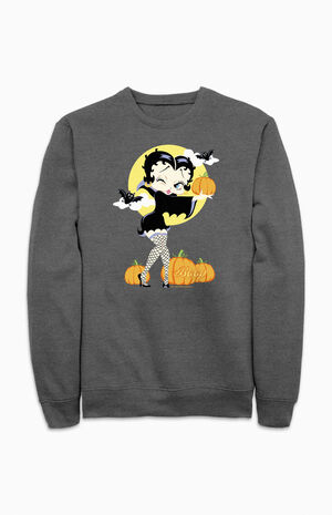 Betty Boop Pumpkin Crew Neck Sweatshirt image number 1