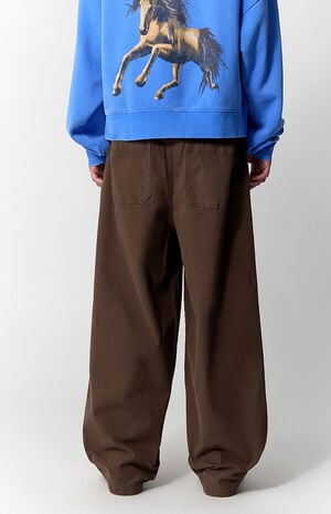 Brown Drawstring Baggy Trousers image number 4