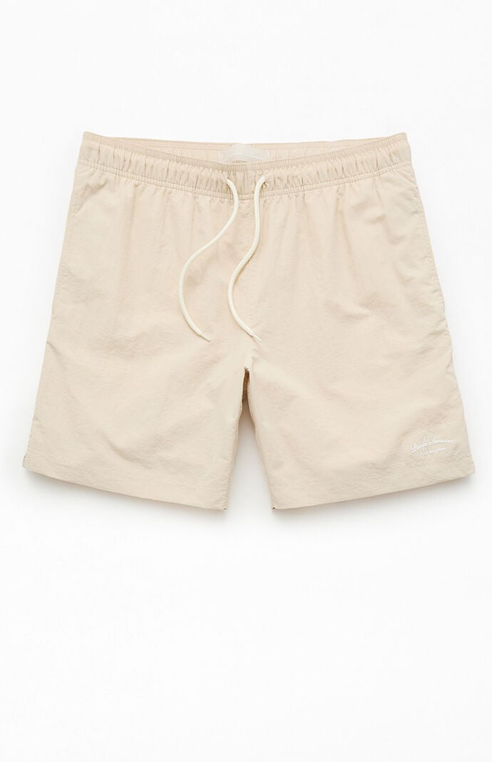 Pacsun Oatmeal Collegiate 6.5" Swim Trunks