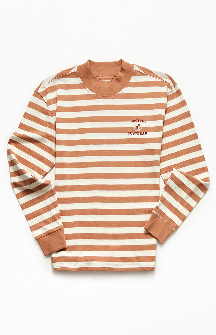 PacSun Bryan Mock Neck Striped Long Sleeve T-Shirt | PacSun