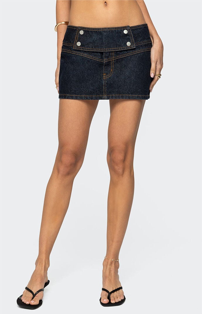 Edikted Mayanne Denim Mini Skirt