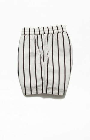 Cream Stripe 15" Swim Trunks image number 3