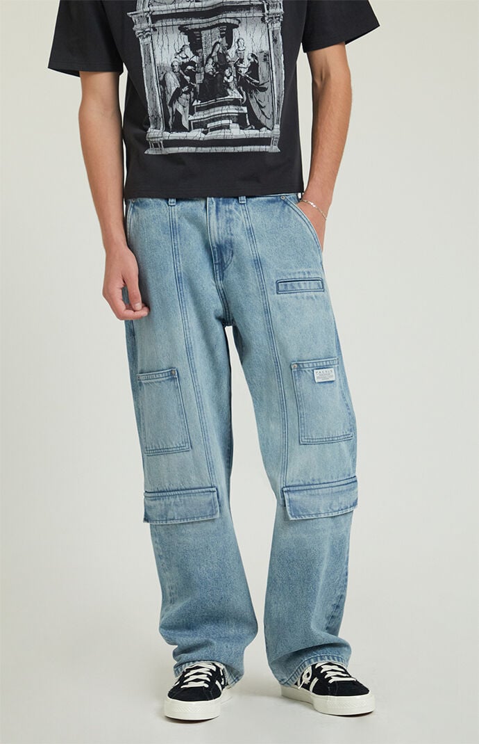 デニム・ジーパン [NICEGHOSTCLUB]CARPENTER CARGO WASHED JEANS_BROWN(NG2DFUD1 デニム・ジーパン [NICEGHOSTCLUB]CARPENTER CARGO WASHED