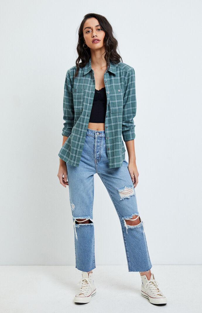pacsun flannel moletom com capuz