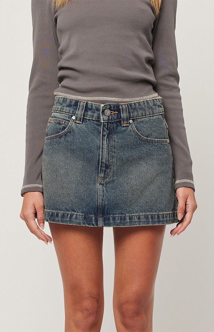 ABRAND 95 Lindsey A-Line Denim Mini Skirt