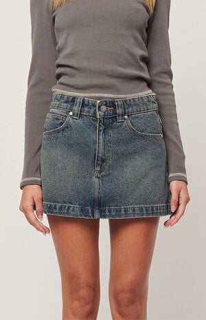 95 Lindsey A-Line Denim Mini Skirt image number 1