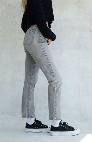 Eco Gray Mom Jeans image number 3