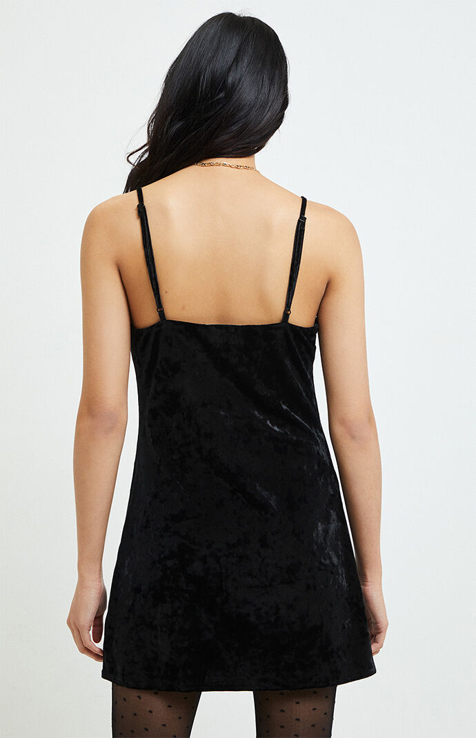 Slit Velvet Mini Dress