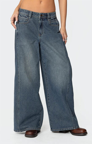 Hilla Side Split Baggy Jeans image number 2