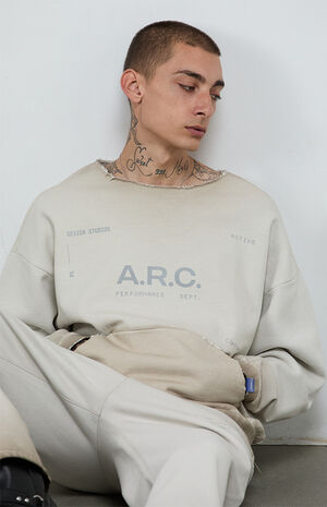 Khaki Vintage Wash Heavyweight Fleece Cutoff Sweatshirt image number 2