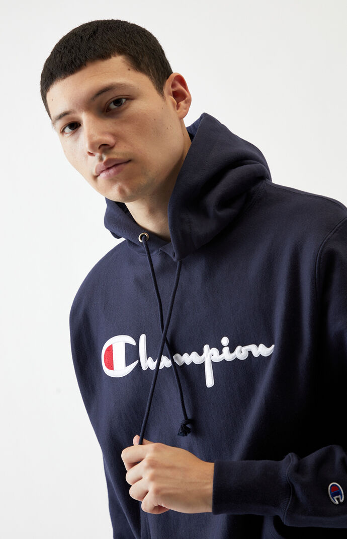 Champion embroidered sales script hoodie