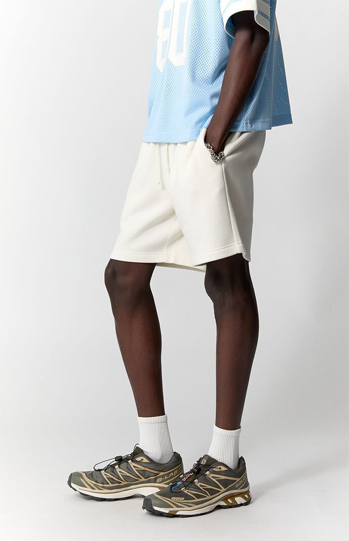 Pacsun Cream Fleece Volley Sweat Shorts