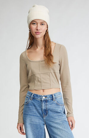 Science Long Sleeve Bustier Top image number 1