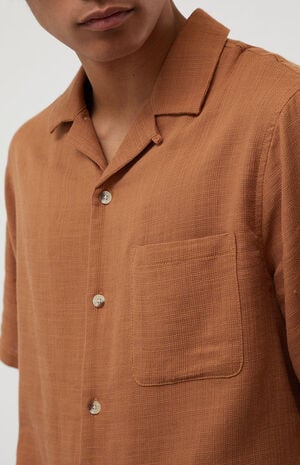 Brown Cherry Bowl Oversized Camp Shirt image number 3