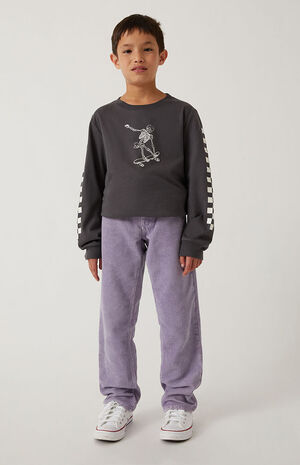 Lilac Corduroy Straight Leg Jeans image number 6