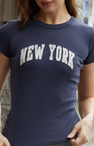 Blue New York Embroidered T-Shirt image number 2