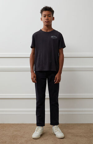 Stretch Black Straight Leg Jeans image number 1