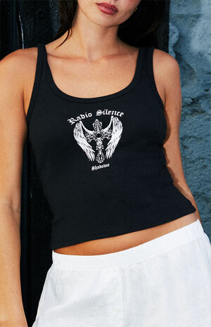 Black Radio Silence Beyonca Cropped Tank Top image number 1