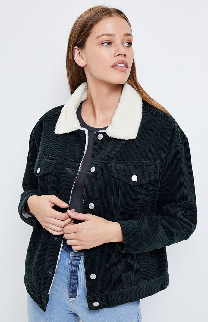 pacsun sherpa corduroy trucker jacket