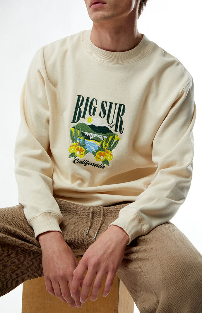 Pacsun Big Sur Embroidered Crew Neck Sweatshirt