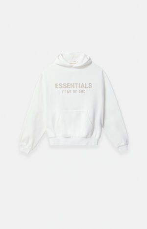 Kids Cloud White Fleece Hoodie image number 1