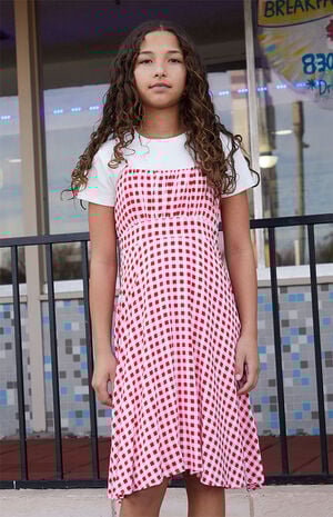 Red Gingham Sleeveless Dress