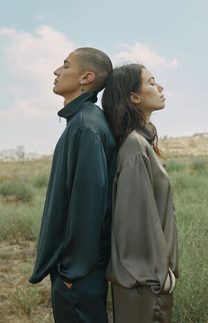 Eco Charmeuse Half-Zip Jacket image number 2