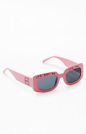 Pink It's Not Me Square Sunglasses image number 2