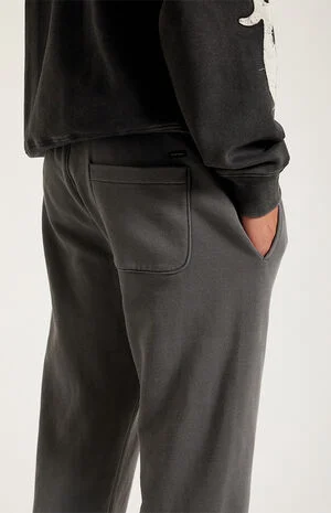 Washed Black Straight Leg Sweatpants image number 5