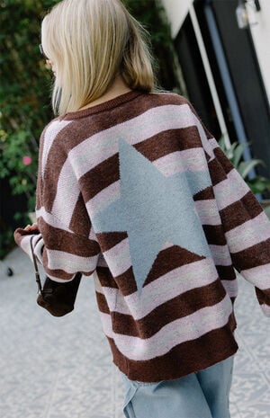 Lonely Star Knit Striped Sweater image number 3