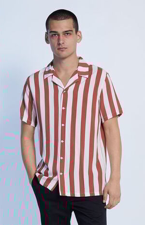 Burnt Red Stripe Camp Shirt image number 1