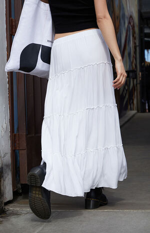 White Izzy Maxi Skirt image number 4