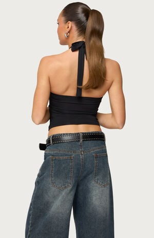 Zola Cutout Beaded Halter Top image number 3