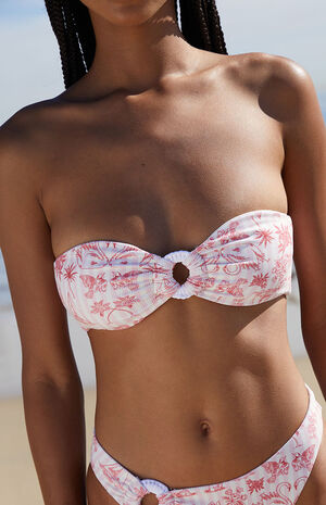 Haven Ribbed Lotus Bandeau Bikini Top image number 1