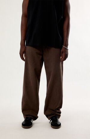 Brown Check-5 Loose Jeans image number 2
